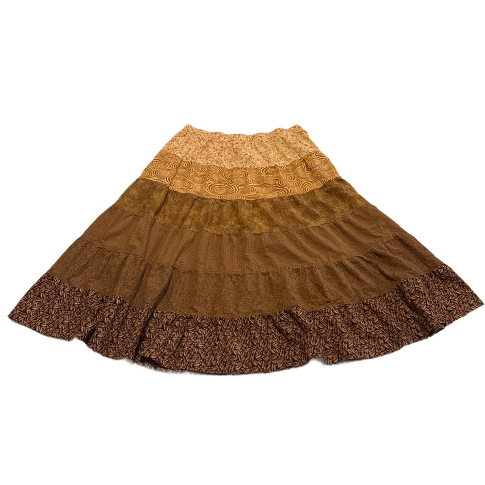 Handmade Brown Tiered Skirt Great condition - Picture 2 of 9